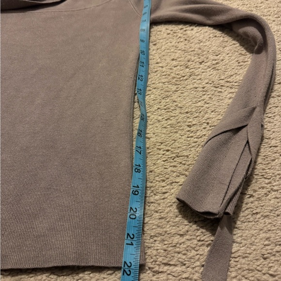 Express Off-Shoulder Taupe Sweater - Picture 6 of 6